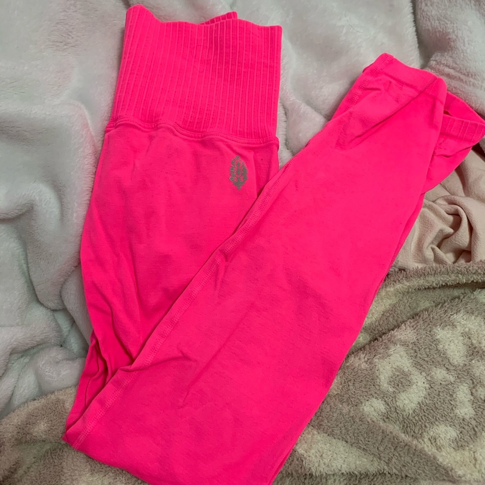 Free people good karma leggings hot pink